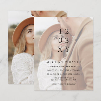 Budget Elegant Photo Overlay Wedding Invitation