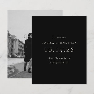 Budget Elegant  Photo Wedding Black Save The Date