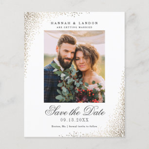 Budget Elegant Photo Wedding Save The Date