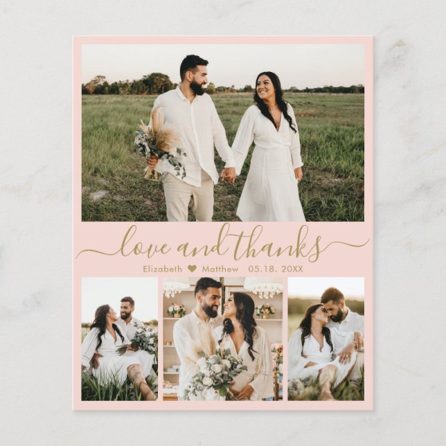 Budget Elegant Photo Wedding Thank You Card (Front)