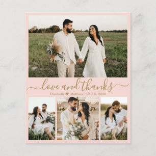 Budget Elegant Photo Wedding Thank You Card