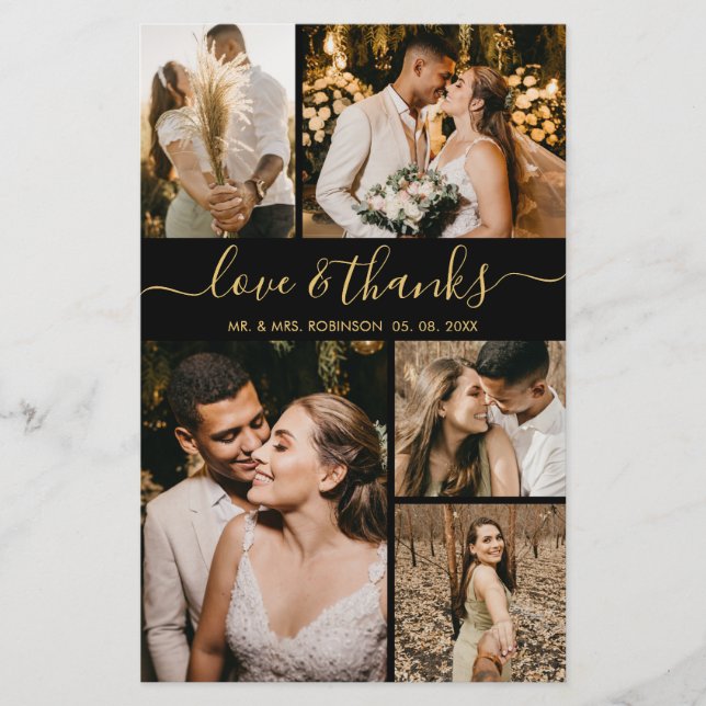 Budget Elegant Photo Wedding Thank You Flyer (Front)