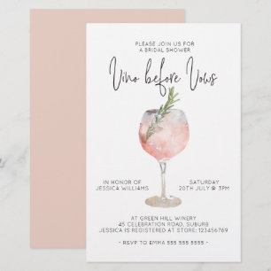 Budget Elegant Pink Vino Before Vows Bridal Shower