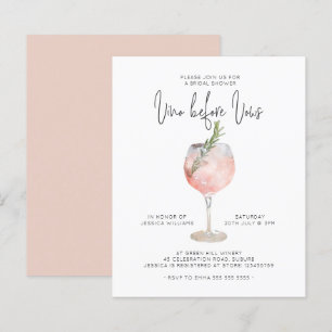 Budget Elegant Pink Vino Before Vows Bridal Shower