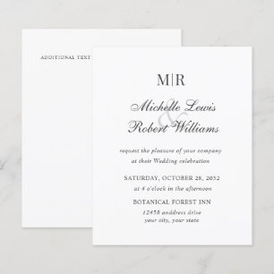 BUDGET ELEGANT PLAIN MONOGRAM WEDDING