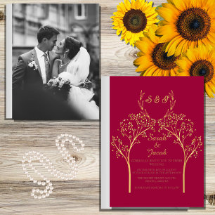 budget ELEGANT RED AND GOLD WEDDING Flyer