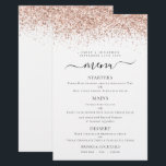 Budget Elegant Rose Gold Glitter Wedding Menu<br><div class="desc">Budget Elegant Rose Gold Glitter Script Wedding Menu. A budget price size 5.5” x 8.5”, on an elegant 110 lb LINEN stock – for a luxury feel at great value, this is perfect for menus, as well as invitations and programs etc. This budget size alternative is also available in other...</div>