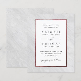 Budget Elegant Rose Gold & White Marble Wedding