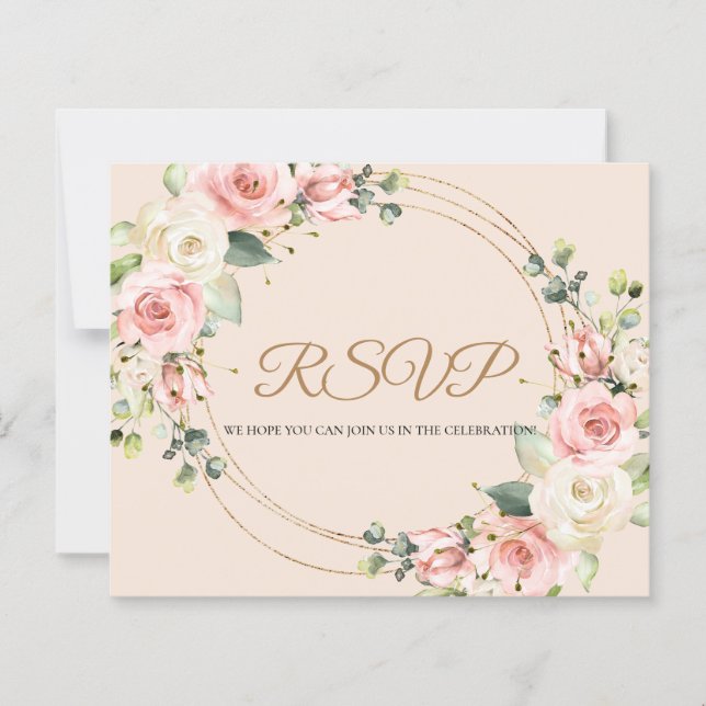 BUDGET Elegant RSVP Card. (Front)
