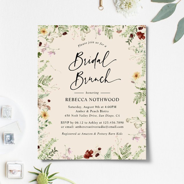 Budget Elegant Rustic Bridal Brunch Invitation (Creator Uploaded)