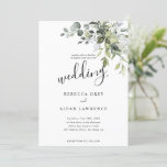 Budget Elegant Rustic Greenery Wedding Invitation<br><div class="desc">Elegant and modern spring midsummer wedding invitation features a bouquet of soft watercolor greenery lush green leaves ,  botanical leaves ,  eucalyptus simple charming invitation</div>