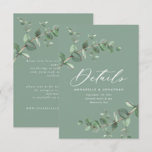 Budget elegant sage green eucalyptus wedding RSVP Card
