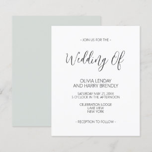 Budget Elegant Sage Green Wedding Invitation