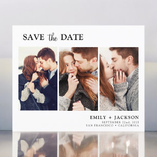Budget Elegant Save the Date 3 Photo Invitations