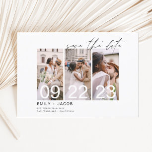 Budget Elegant Save the Date 3 Photo Invitations Flyer