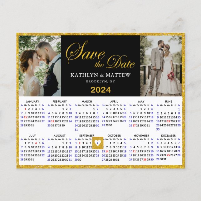Budget Elegant Script 2024 Calendar Save the Date (Front)