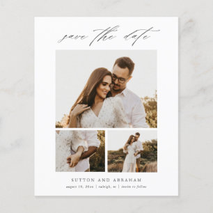Budget Elegant Script Photo Collage Save The Date