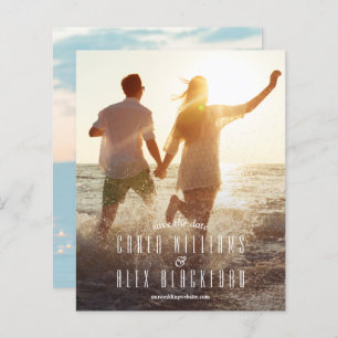 Budget Elegant Script Photo Wedding Save the Date