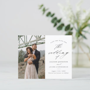 Budget Elegant Script Photo Wedding Save The Date
