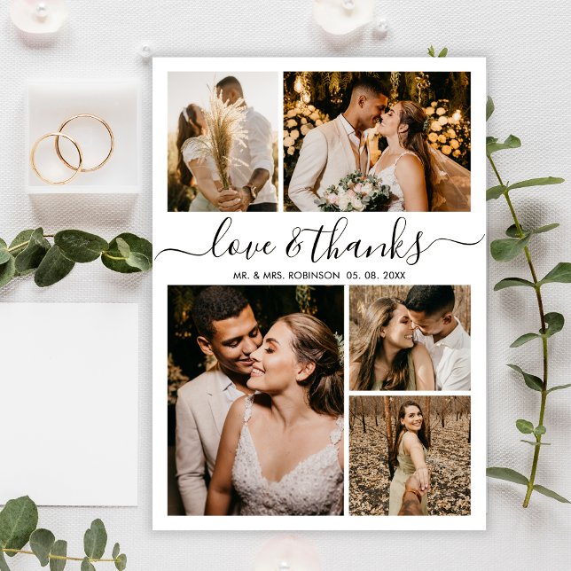 Budget Elegant Script Photo Wedding Thank You Flyer (Creator Uploaded)