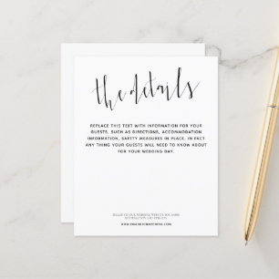Budget Elegant Script Wedding Details Enclosure