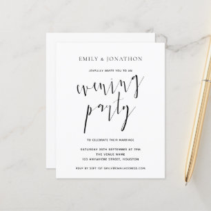 Budget Elegant Script Wedding Evening Party Invite
