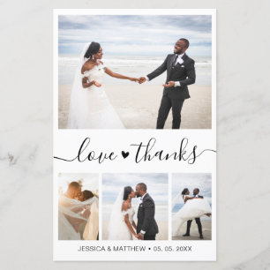 Budget Elegant Script Wedding Photo Thank You 