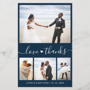 Budget Elegant Script Wedding Photo Thank You 