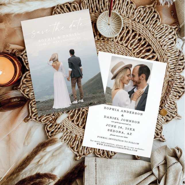 Budget Elegant Script Wedding Save The Date Flyer (Creator Uploaded)