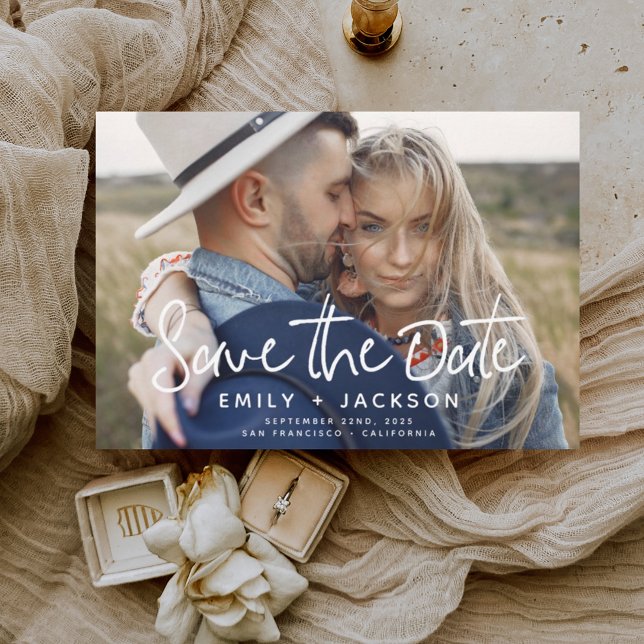 Budget Elegant Simple Save the Date Photo  Flyer (Creator Uploaded)