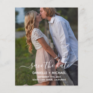 Budget Elegant Simple Save the Date with Photo Flyer