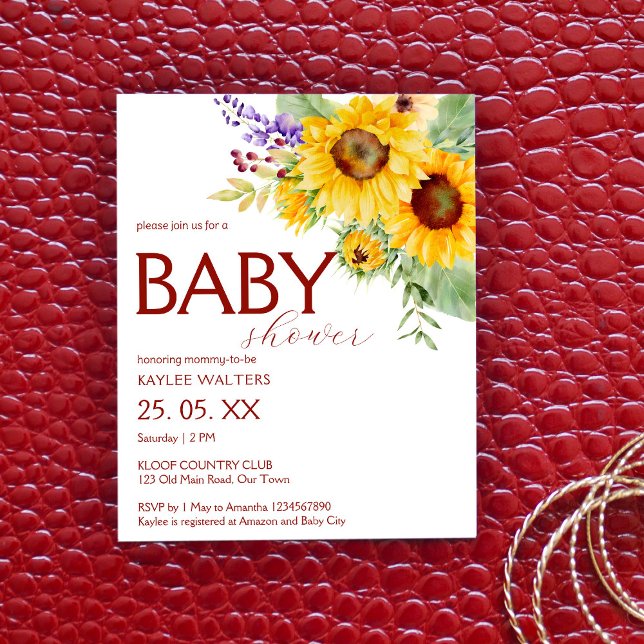 Budget elegant sunflower baby shower invitation (Creator Uploaded)
