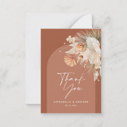 budget elegant terracotta wedding thank you card