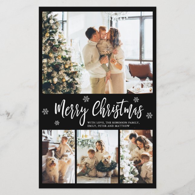Budget Elegant Typography Collage Christmas Paper (Front)