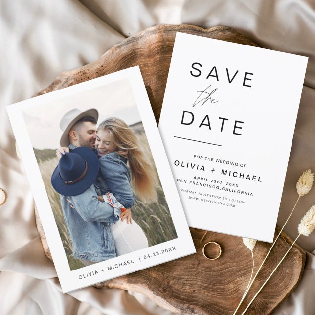Budget Elegant Typography Save the Date Photo Flyer (Creator Uploaded)