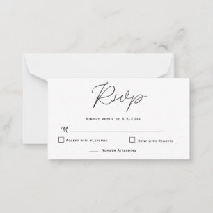 Budget  Elegant Typography Wedding RSVP Cards