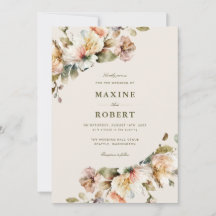 Budget Elegant Vintage Floral Botanical Wedding