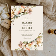 Budget Elegant Vintage Floral Botanical Wedding