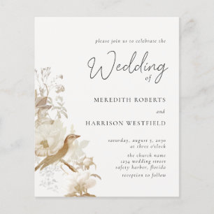 Budget Elegant Vintage Floral Wedding Invitation