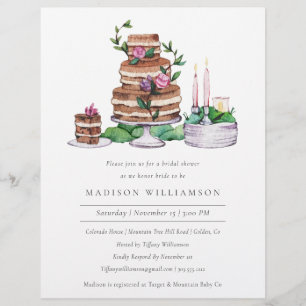 Budget Elegant Watercolor Bridal Shower Invitation Flyer