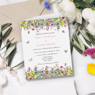 Budget Elegant Watercolor Wildflowers Wedding