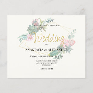 BUDGET elegant wedding invitation. Invitation