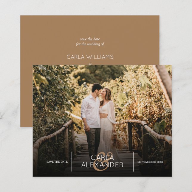 Budget Elegant Wedding Photo Save the Date (Front/Back)