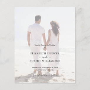 Budget Elegant Wedding Photo Save the Date Flyer