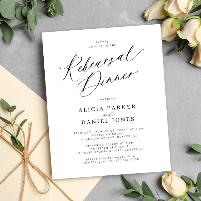 Budget elegant wedding rehearsal dinner invitation (Creator Uploaded)