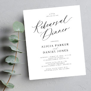Budget elegant wedding rehearsal dinner invitation
