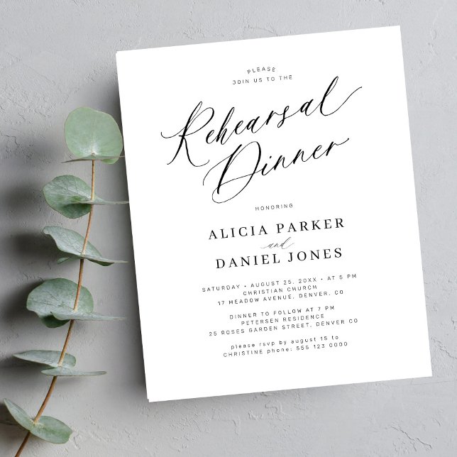 Budget elegant wedding rehearsal dinner invitation (Creator Uploaded)