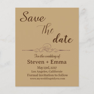 Budget elegant Wedding Save the Date invitations Flyer