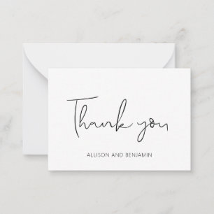 BUDGET Elegant Wedding Small Thank You Card