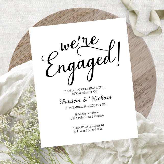 Budget Elegant We're Engaged Engagement Party (Creator Uploaded)